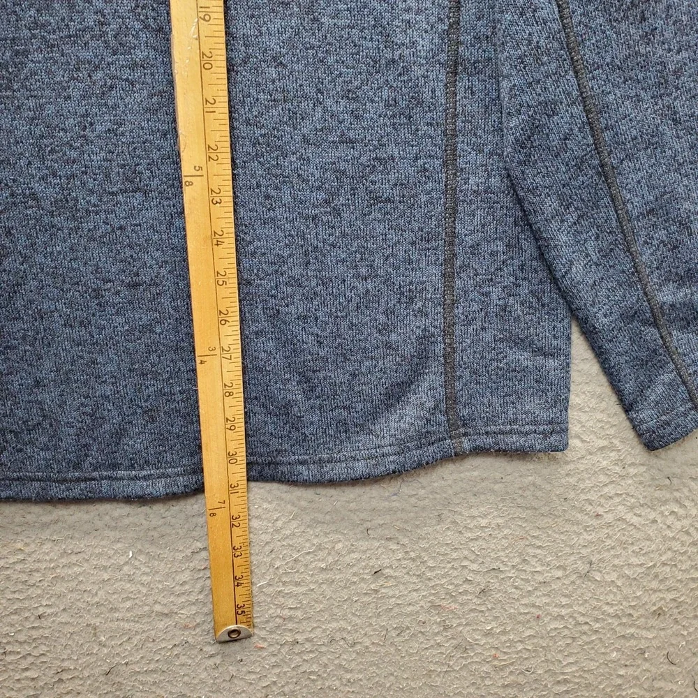 Eddie Bauer 1/4 Zip Pullover Sweater Mens 2XL Blue Heathered Knit Fleece Lined
